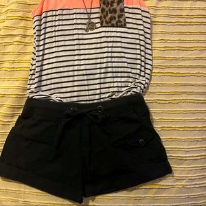 Black shorts with elastic waist